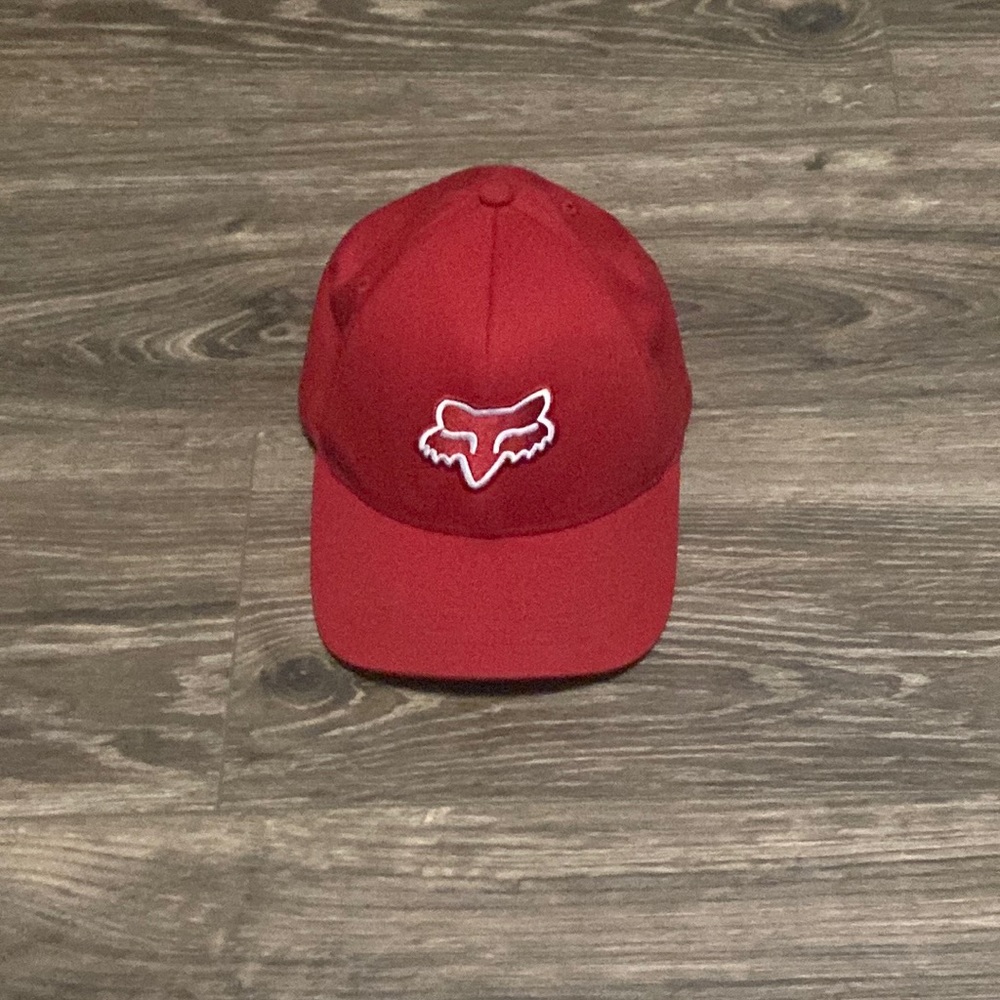 Red white fox motocross hat